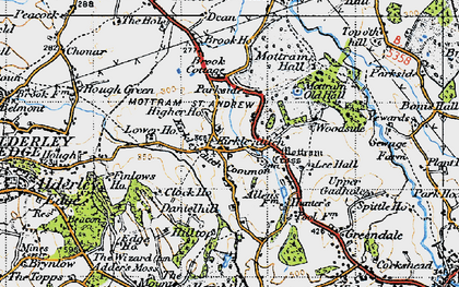 Old map of Adder's Moss in 1947
