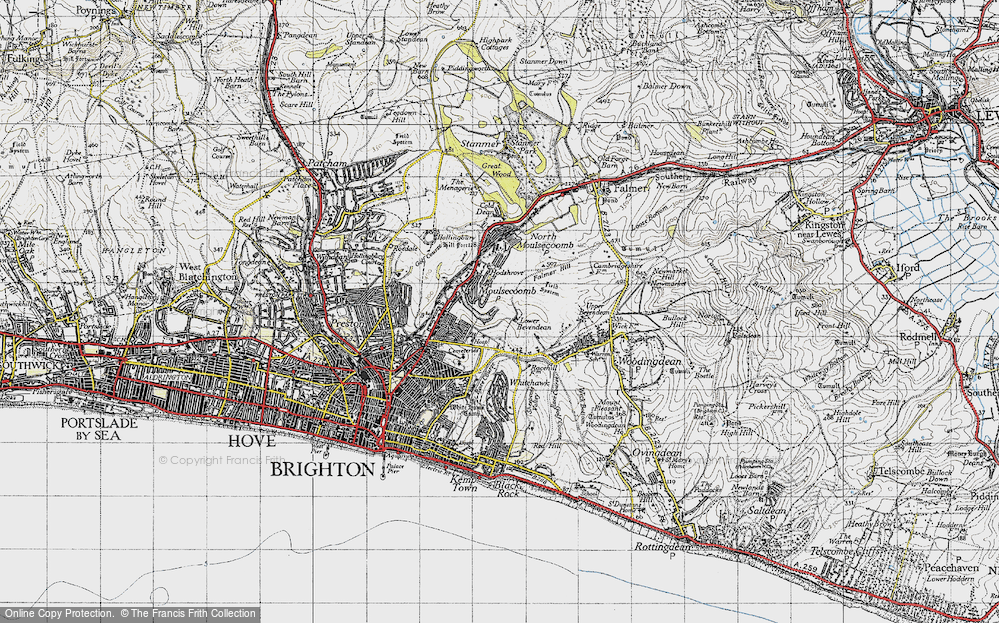 Old Map of Moulsecomb, 1940 in 1940