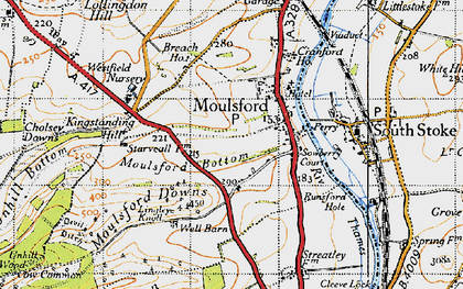 Old map of Moulsford in 1947