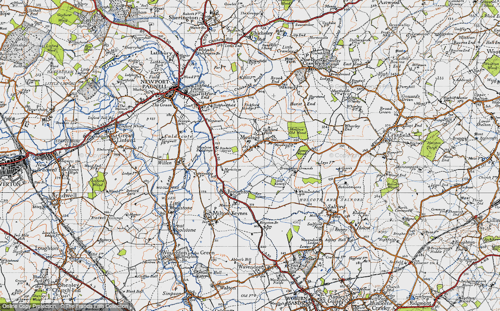 Old Map of Moulsoe, 1946 in 1946