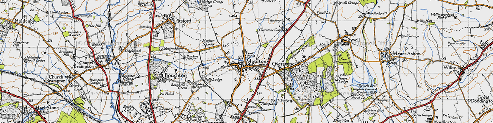 Old map of Moulton in 1946