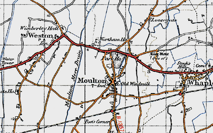 Old map of Moulton in 1946