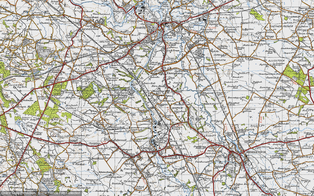 Old Map of Moulton, 1947 in 1947