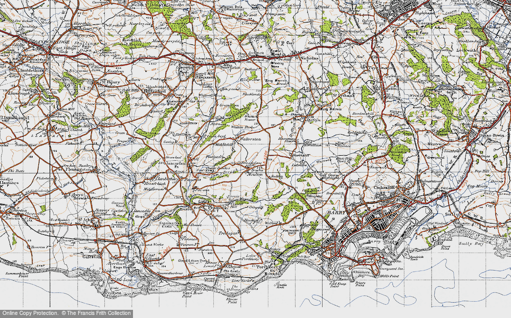 Old Map of Moulton, 1947 in 1947