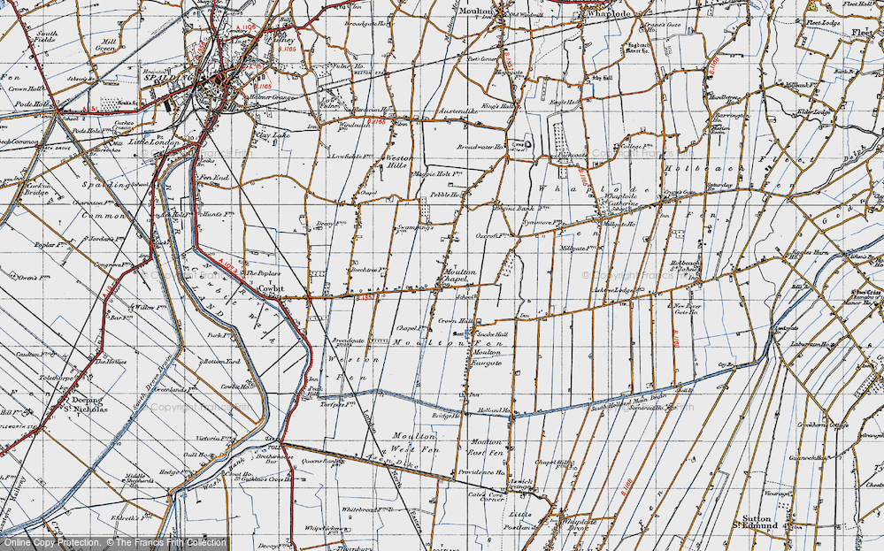 Old Map of Moulton Chapel, 1946 in 1946