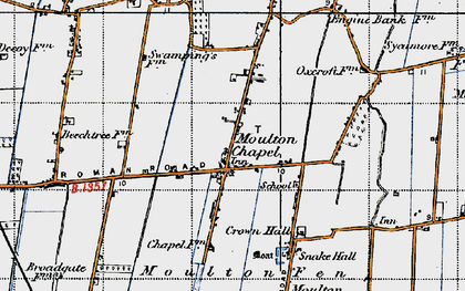 Old map of Moulton Chapel in 1946