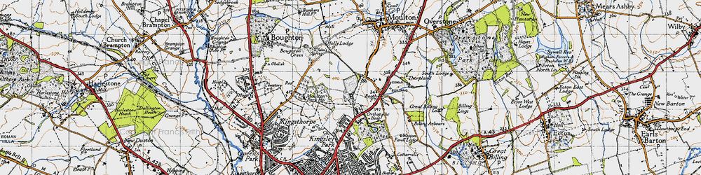 Old map of Moulton Park in 1946
