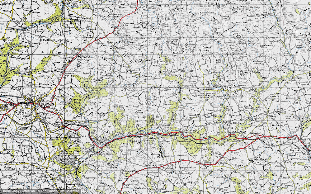 Old Map of Mount, 1946 in 1946