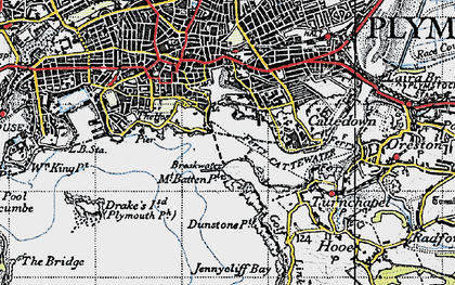 Old map of Mount Batten in 1946