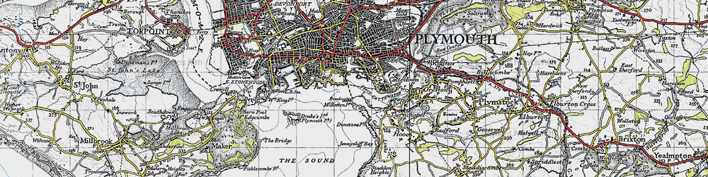Old map of Mount Batten in 1946