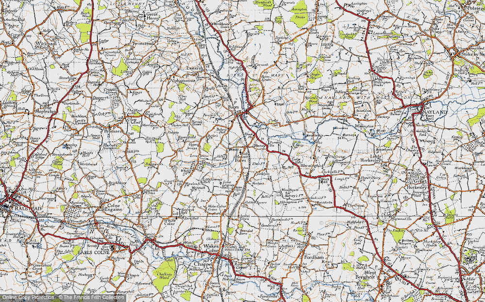 Old Map of Mount Bures, 1945 in 1945