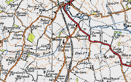 Old map of Mount Bures in 1945