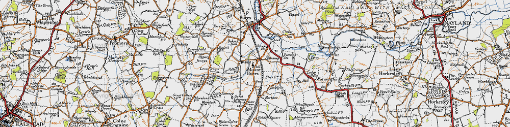 Old map of Mount Bures in 1945