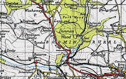 Old map of Mount Charles in 1946