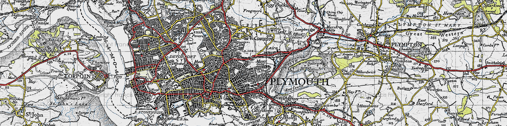 Old map of Mount Gould in 1946