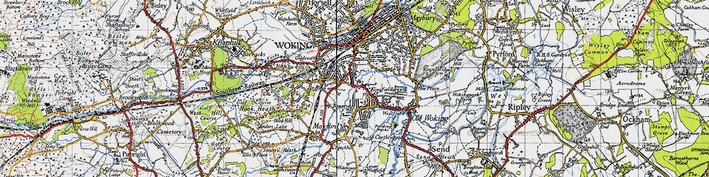 Old map of Mount Hermon in 1940