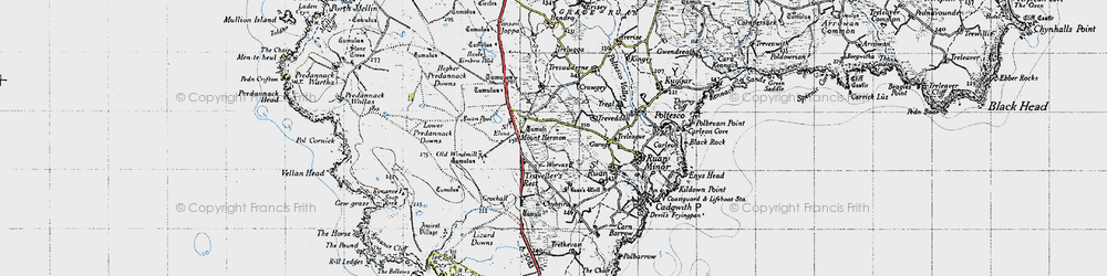 Old map of Mount Hermon in 1946