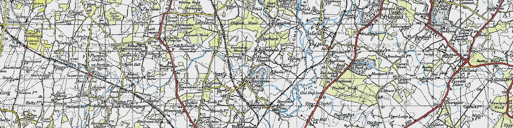 Old map of Bevern Stream in 1940