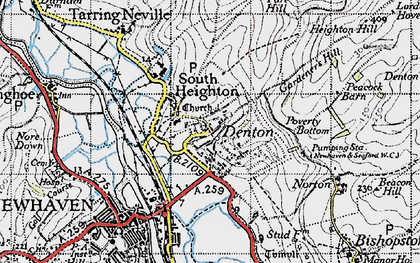 Old map of Mount Pleasant in 1940