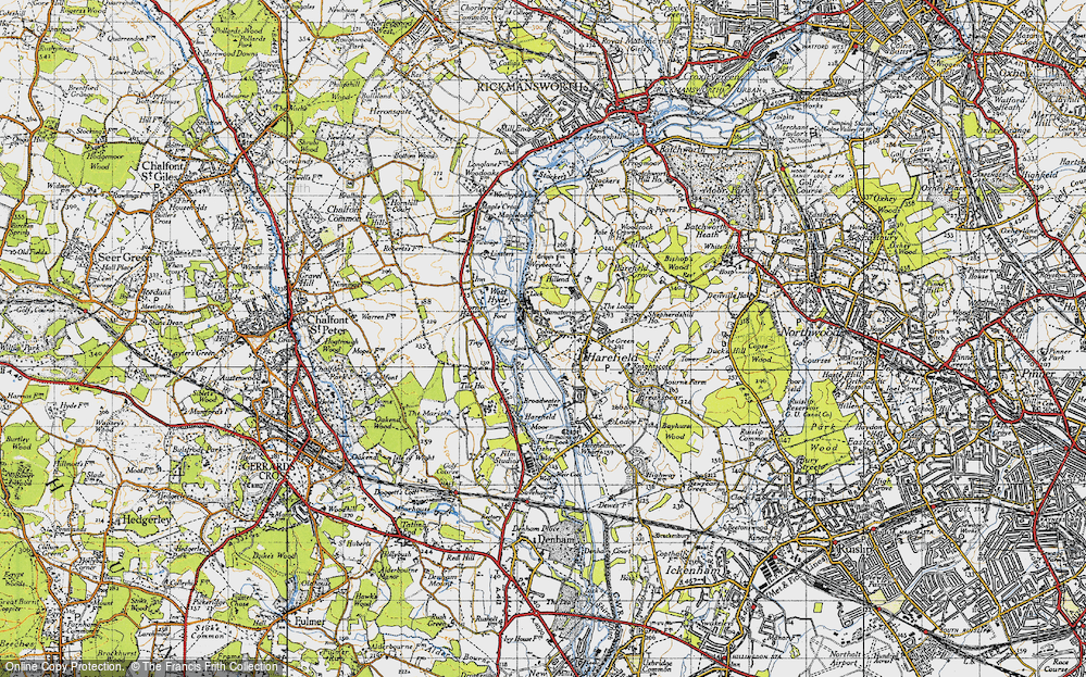 Old Map of Mount Pleasant, 1945 in 1945