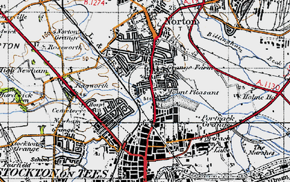 Old map of Mount Pleasant in 1947