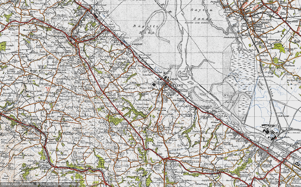 Old Map of Historic Map covering Maes-gwyn-mawr in 1947