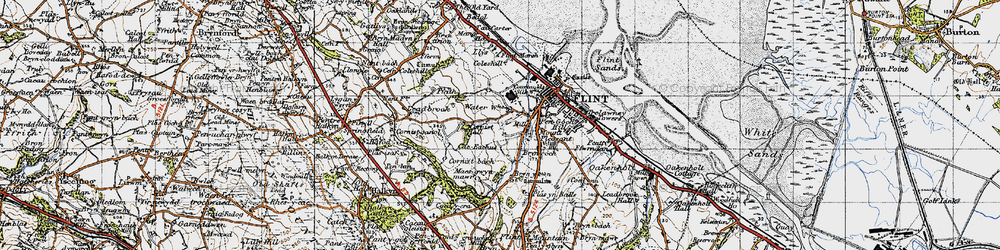 Old map of Maes-gwyn-mawr in 1947