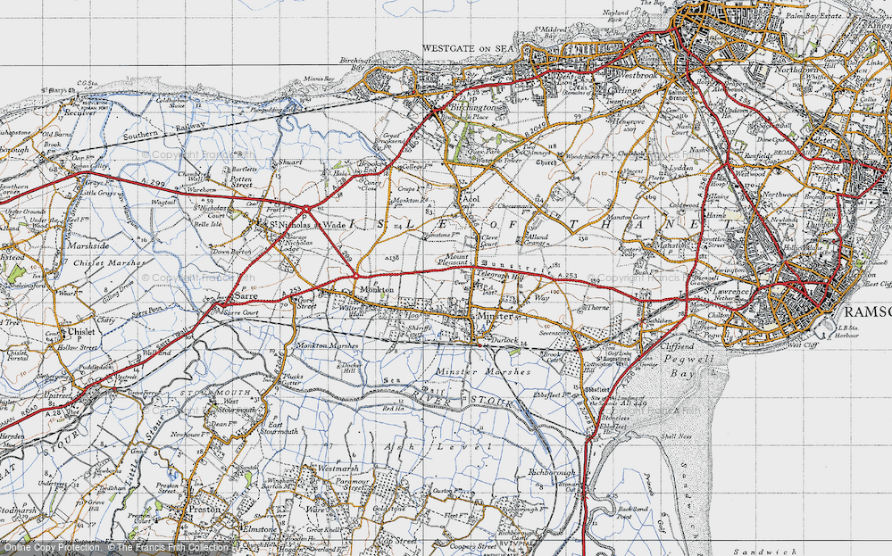 Old Map of Mount Pleasant, 1947 in 1947