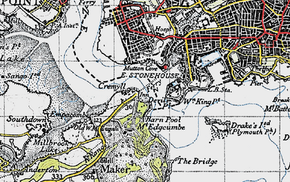 Old map of Picklecombe Point in 1946