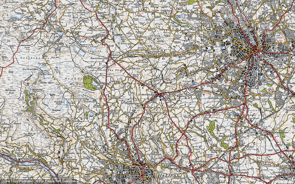 Old Map of Mountain, 1947 in 1947