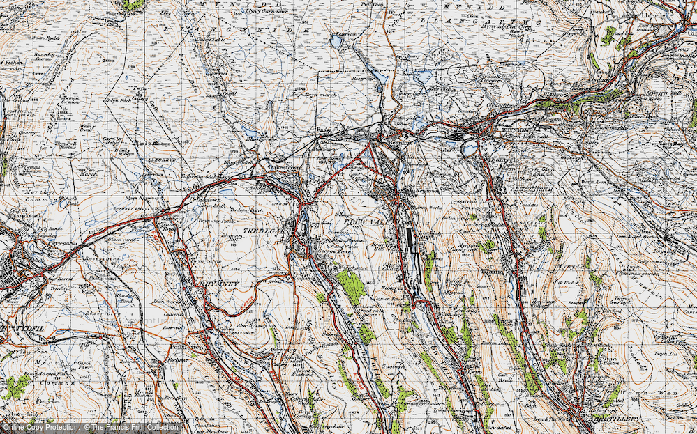 Old Map of Mountain Air, 1947 in 1947