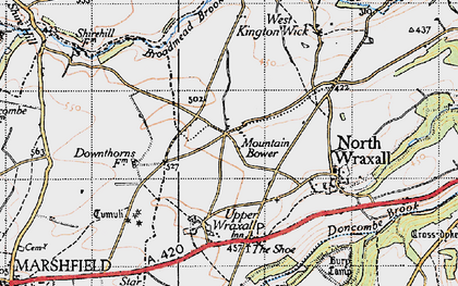 Old map of Mountain Bower in 1946