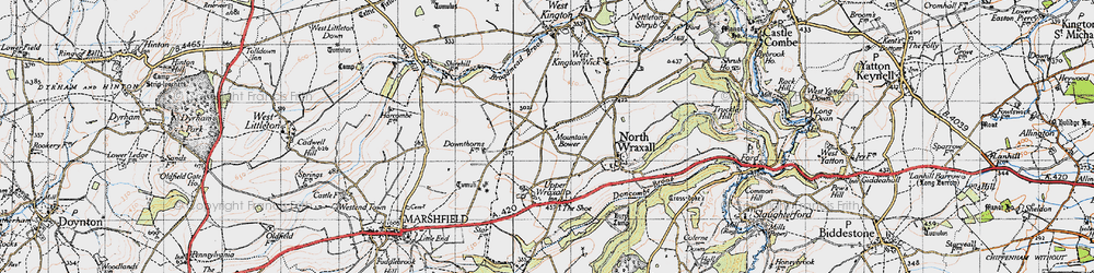 Old map of Mountain Bower in 1946