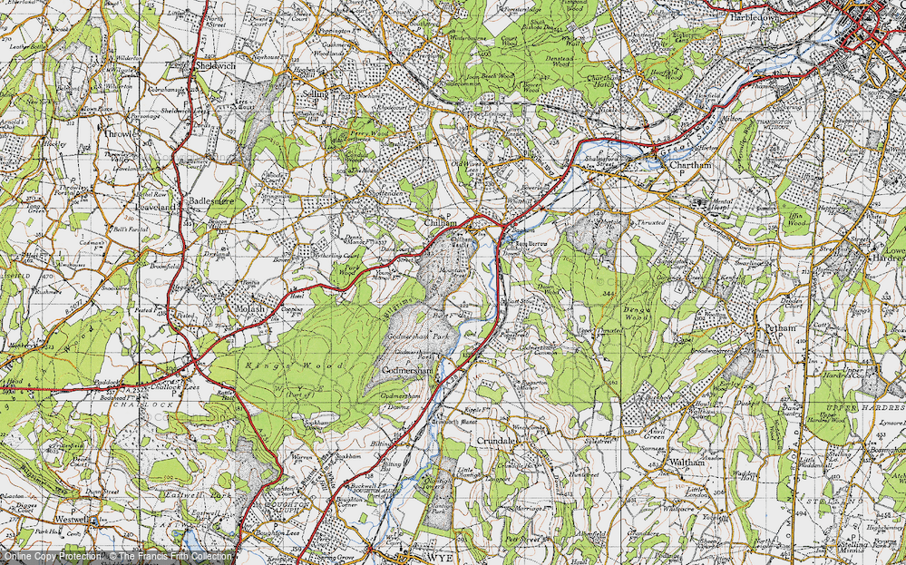 Old Map of Mountain Street, 1940 in 1940