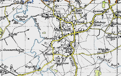 Old map of Mounters in 1945