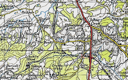 Old map of Mountfield in 1940