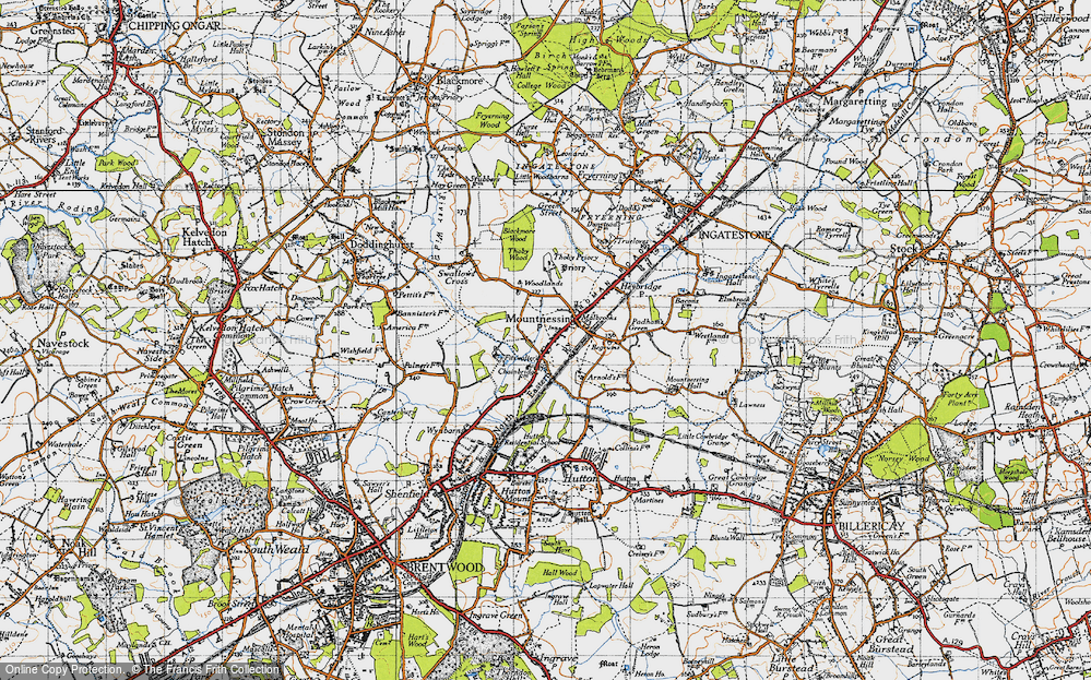 Old Map of Mountnessing, 1946 in 1946