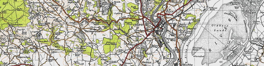 Old map of Mounton in 1946