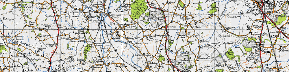 Old map of Mousley End in 1947