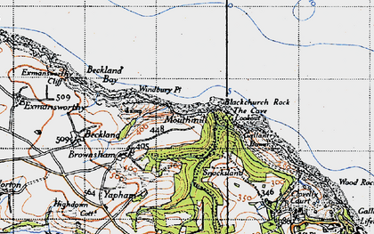Old map of Blackchurch Rock in 1946