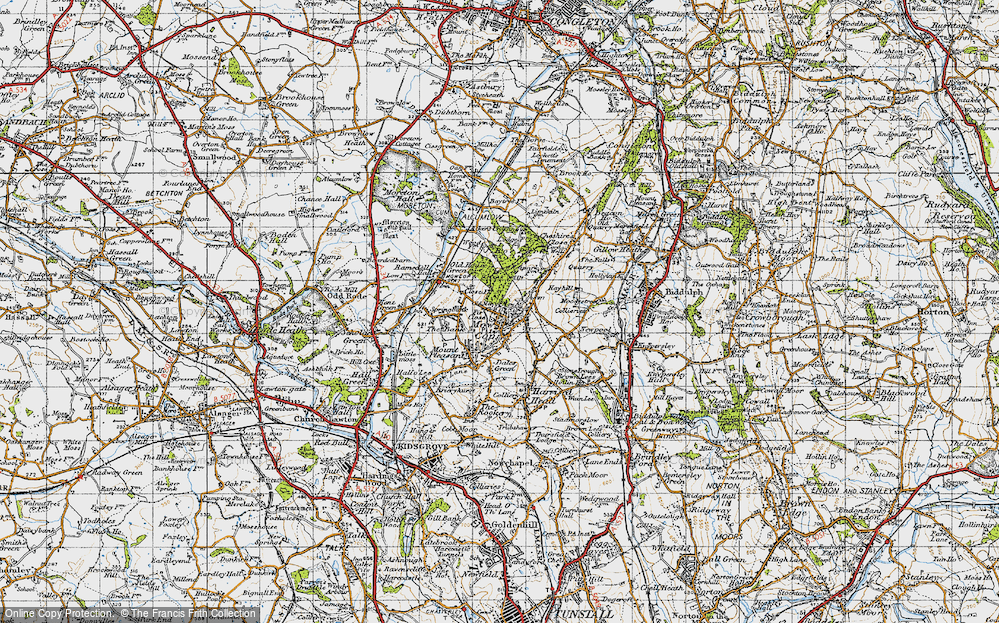 Old Map of Mow Cop, 1947 in 1947