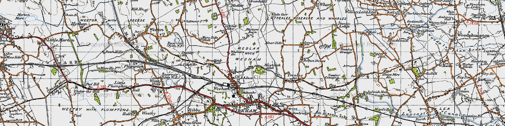 Old map of Mowbreck in 1947