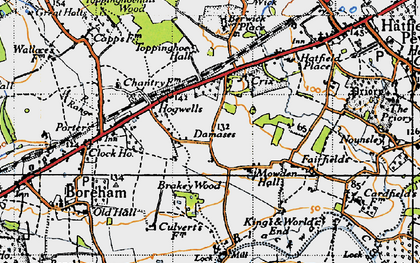 Old map of Mowden in 1945