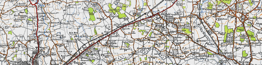 Old map of Brakey Wood in 1945