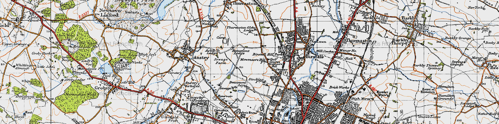 Old map of Mowmacre Hill in 1946