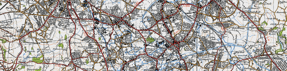 Old map of Moxley in 1946