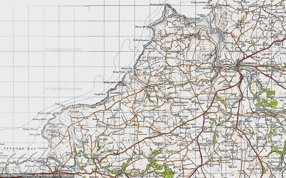 Old Map of Moylgrove, 1947 in 1947
