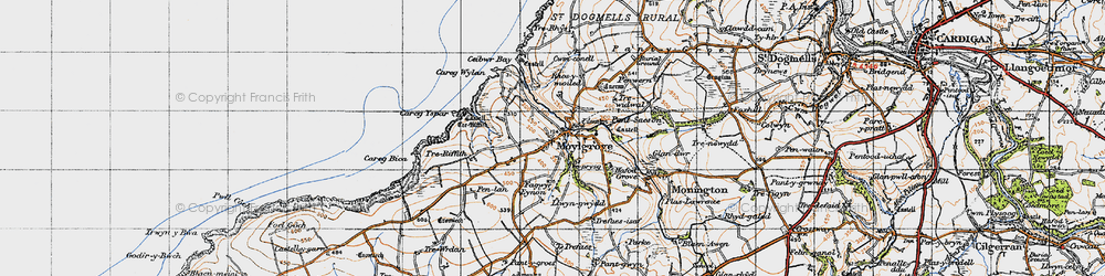 Old map of Tre-Prysg in 1947