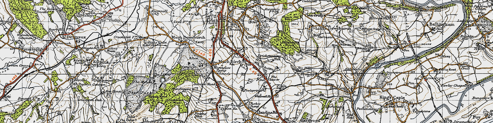 Old map of Much Birch in 1947