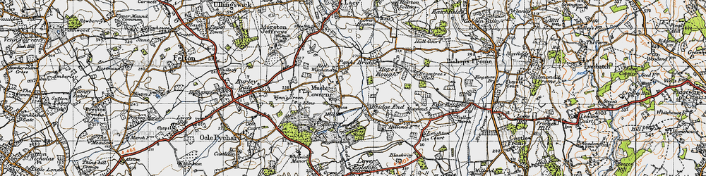 Old map of Much Cowarne in 1947